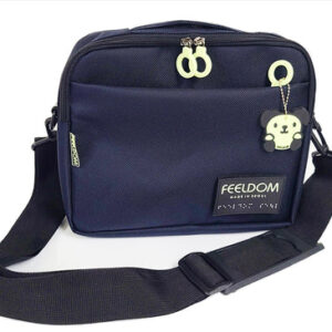 Close-up of TEKNO Pouch S Series mounted on a wheelchair, showing easy-access storage for essentials