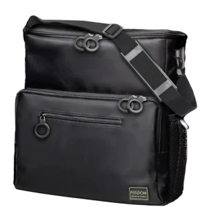 Chic medium adaptable tote attached to a wheelchair, showing compact size and stylish design.