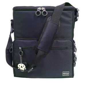 Adaptable medium tote bag CHIC LT-24 in black nylon with multiple compartments and adjustable shoulder strap